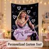 Custom Personalized Tapestry,Taylor Swift Print Custom Name Text Wall Art Hanging for Bedroom