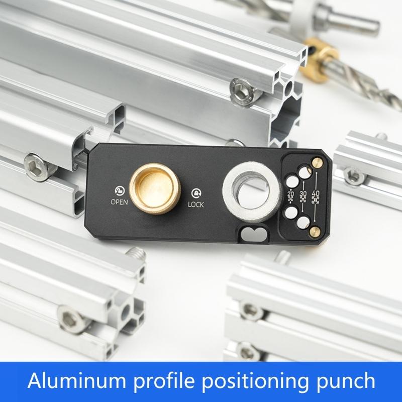 Aluminum Profiles Track Drill Guide with Sliders Countersunk Step Drill Vertical Puncher for 20 30 40 Aluminum Profiles