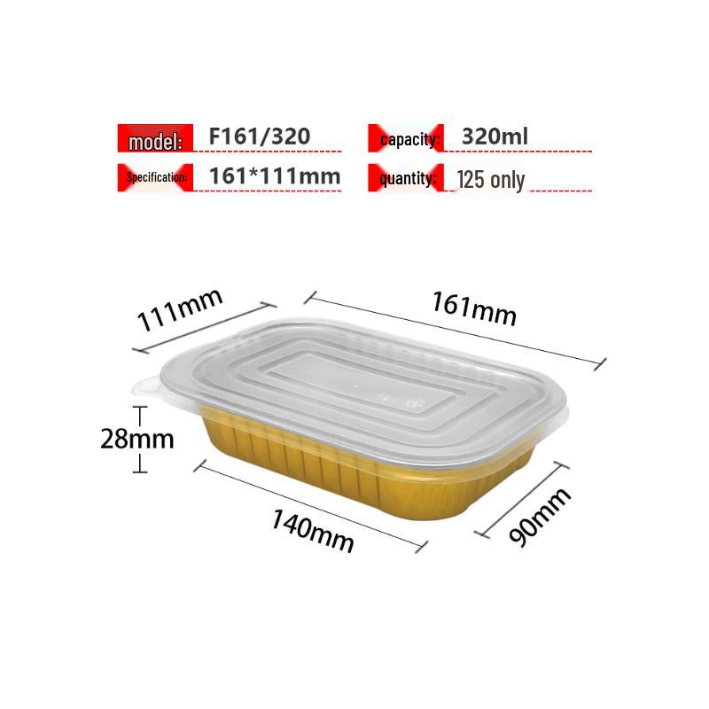 Lion Search Gold Disposable Aluminum Foil Food Container with Lid