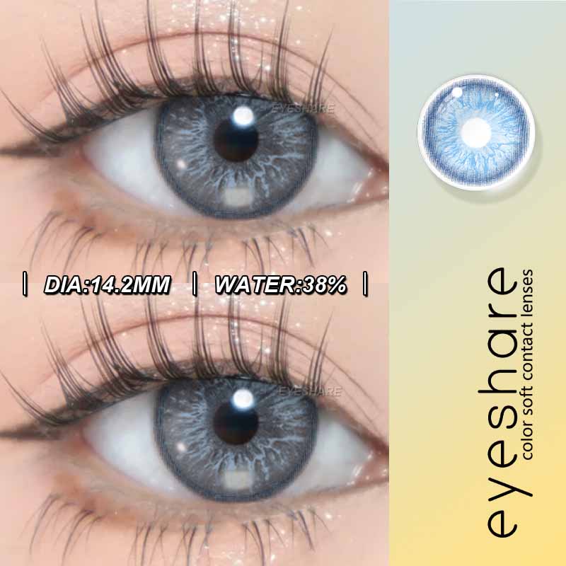 Eyeshare Nové barevné kontaktní čočky Černé brýlové čočky Smaragdově zelené kontaktní čočky Fialovo-šedé čočky Šedé přírodní kontaktní čočky 1 pár