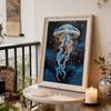 DIY Jellyfish Pearl Art Painting for Home Wall Decor Pearl Gem Paintings Picture Arts Craft  for Adults/Beginners Gift Idea Home Decor Without Frame