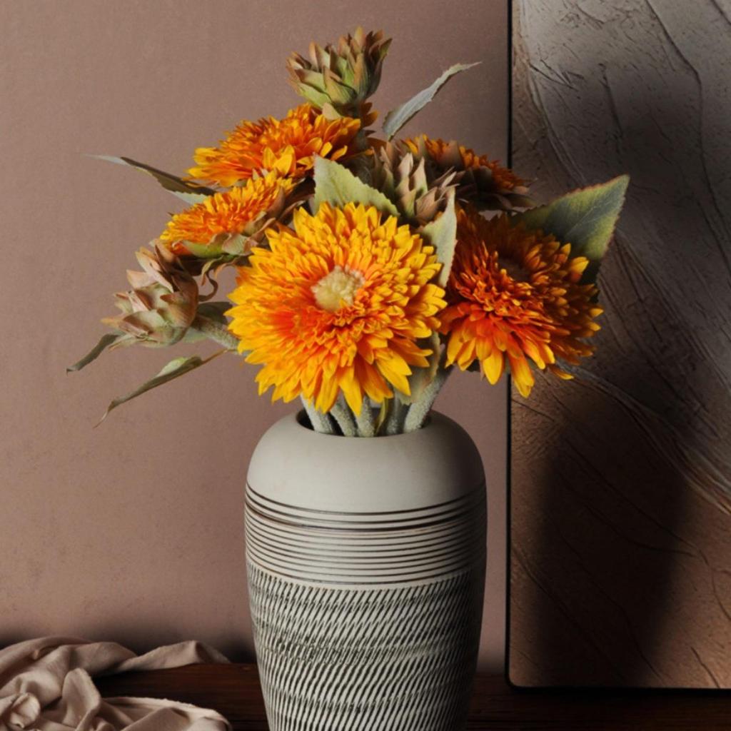 Hand-Carved Chinese Zen Ceramic Vase for Dried Flowers - Home Decor