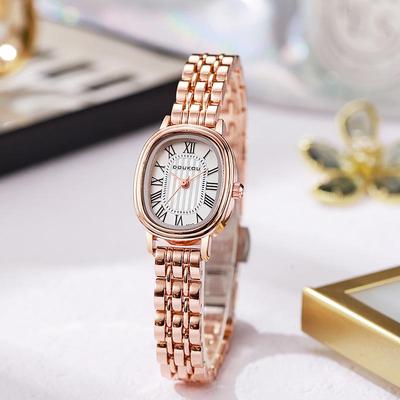 DOUKOU Women's Oval Quartz Watch - Gold Niche Design