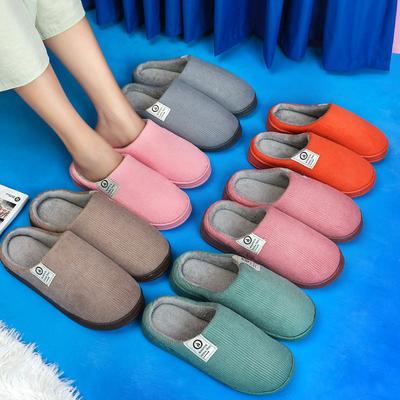 Cotton Slippers Women's Home Thick Bottom Winter Warm Indoor Confinement Home Couple Autumn and Winter Slippers Men