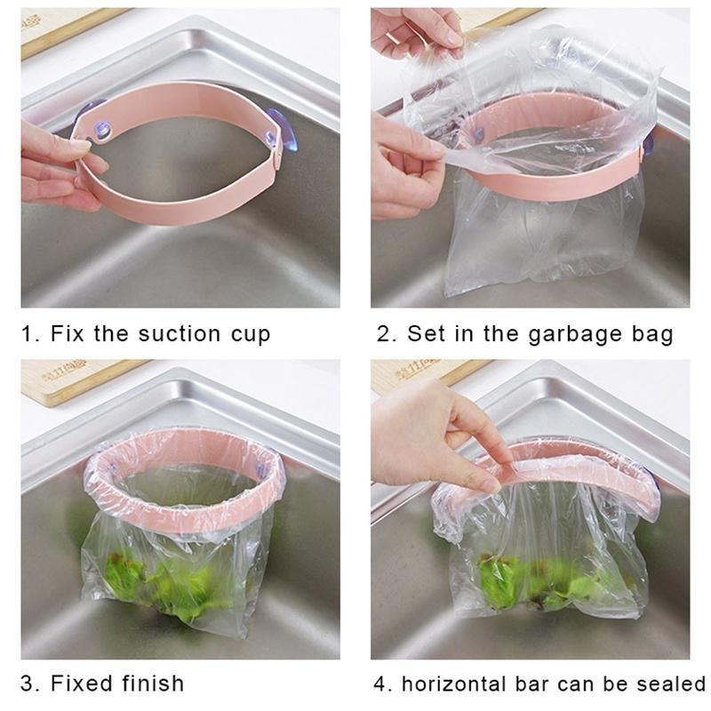 Estante de basura para colgar en la puerta del armario de la cocina, estante de basura para almacenar bolsas de basura