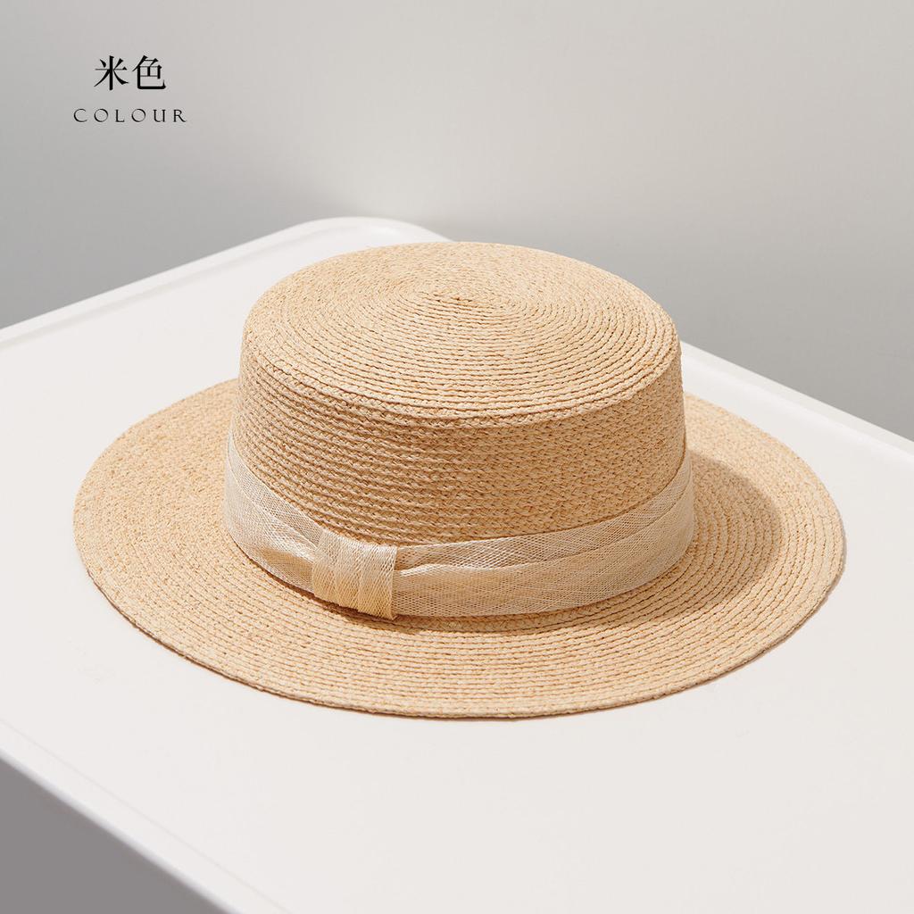 [Minimalist Life] French Elegant Straw Hat Female Summer Shade Holiday Sunscreen Hat Imported Philippine Mashara