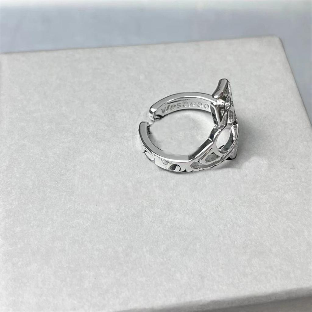 Geometric Hollow Heart Ring For Women Adjustable Copper Design Irregular Geometry Vintage Ring Fashion Jewelry Gift