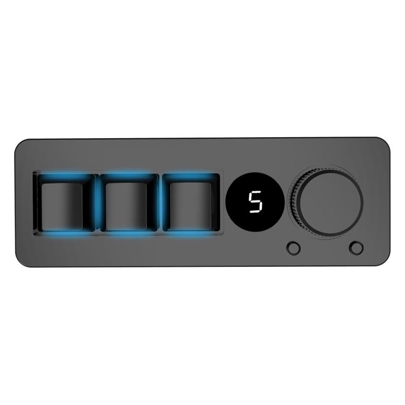 Customizable Mini Mechanical Keyboard with Knob (3-Key/4-Key, One-Key Copy/Paste/Cut)