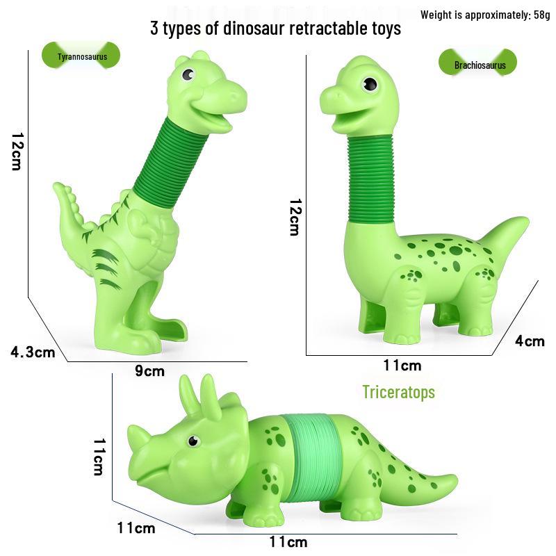 Retractable Cartoon Animal Decompression Toy Set: Crocodile, Squid, Shark - Pull, Play & Bend Fun!