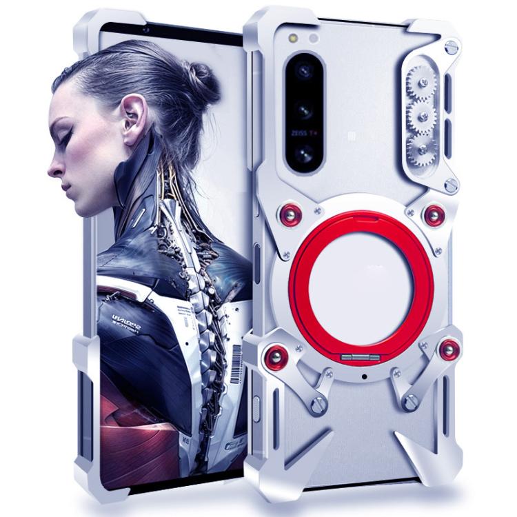 Rotating Bracket Hollow Metal Phone Case with Lanyard