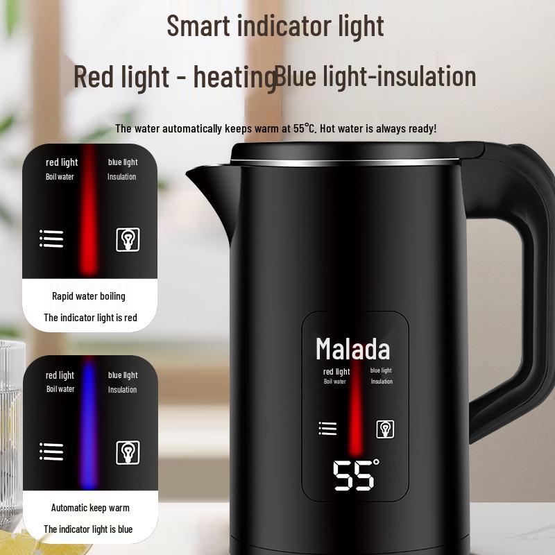 Hervidor Eléctrico Grande de 3L: Aislamiento automático, Ideal para residencias de estudiantes, Duradero para uso doméstico.