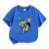 Kids Boys Girls 100% Cotton Crew Neck Short Sleeve T-Shirt, Cartoon Boom Comic Lightning Print Casual Soft Breathable Tee for Daily Outdoor Playwear S