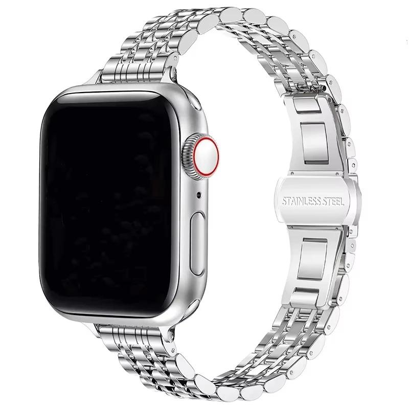 Stainless Steel Strap For Apple Watch Ultra 2 Band 49mm 42mm 46mm Metal Bracelet iWatch Series 10 9 8 7 6 5 4 3 Women 45mm 41mm