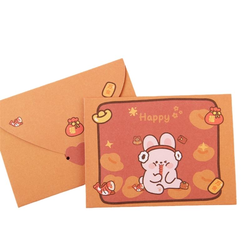 Lovely Bear Greeting Card Cartoon Animal Greeting Card Envelope Postcar Letter Paper Rabbits Memos Card for Student