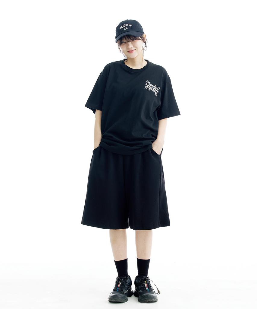 CREAM SODA LAB Minimal Wide Training Essential Side Cut Bermuda Shorts