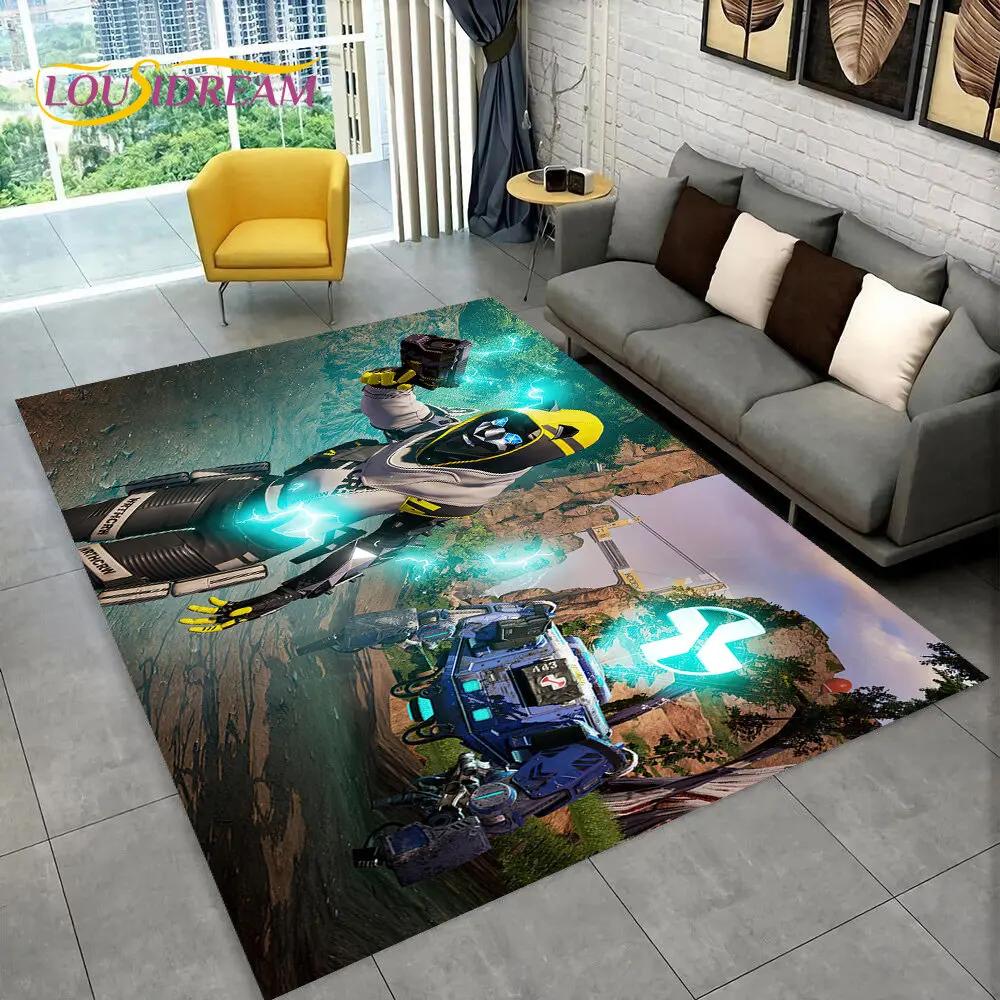 Apex Legends Spiel Gamer Cartoon Bereichsteppich, Teppich für Wohnzimmer Schlafzimmer Sofa Fußmatte Dekoration, Kinder Spiel Rutschfeste Bodenmatte