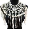 Cadenas Corporales de Perlas para Mujer Moda Tamaño Ajustable Collares de Hombro Tops Sexy Cadena Vestido de Novia Perlas Chal Joyería Corporal