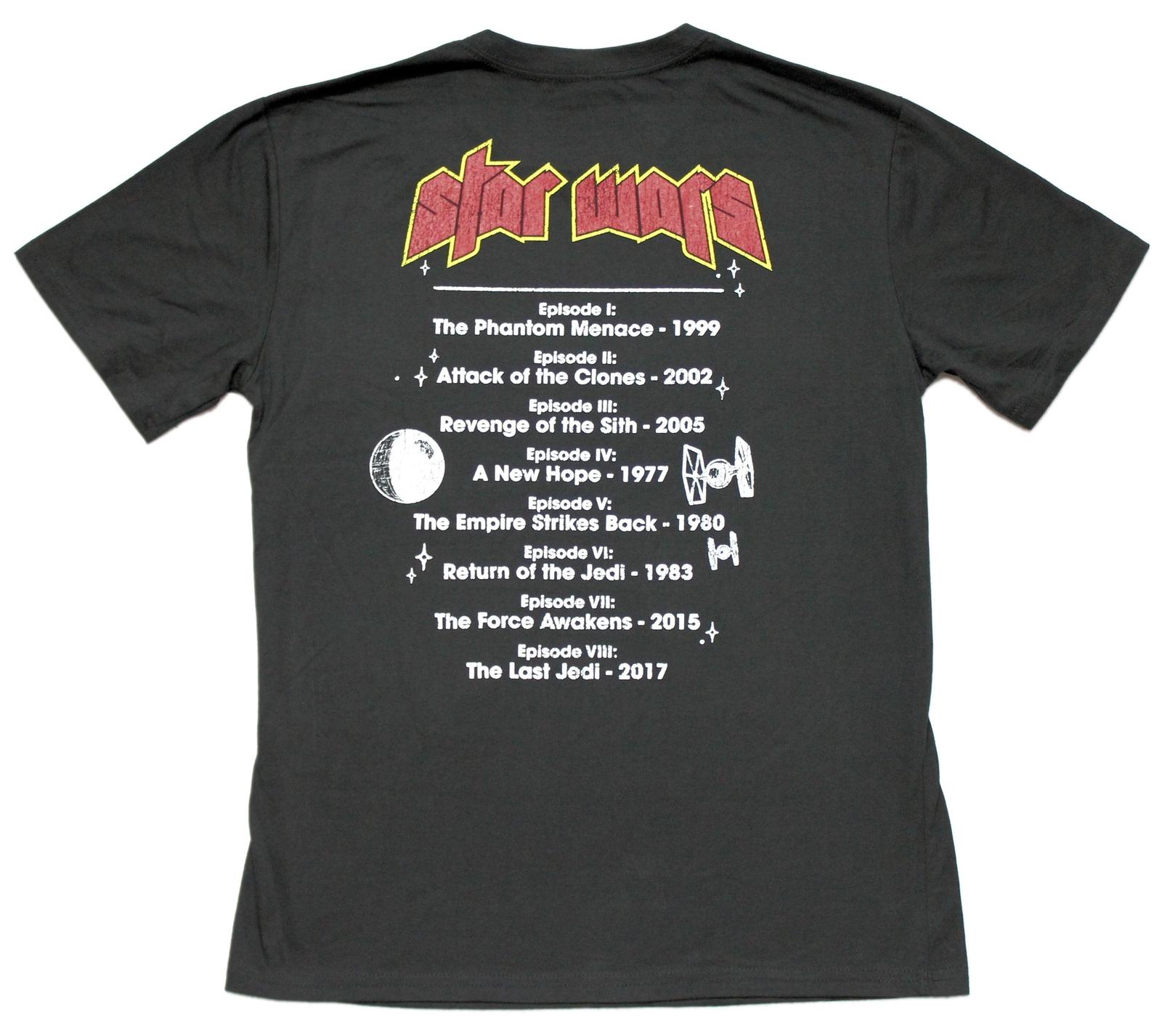 Star Wars New Adult T-Shirt -Concert Style W/ Movie Dates S