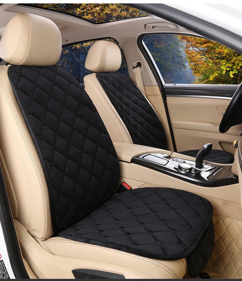 Winter Plush Car Seat Cushion – Non-Slip Thickened Pad with Backrest for Comfort
