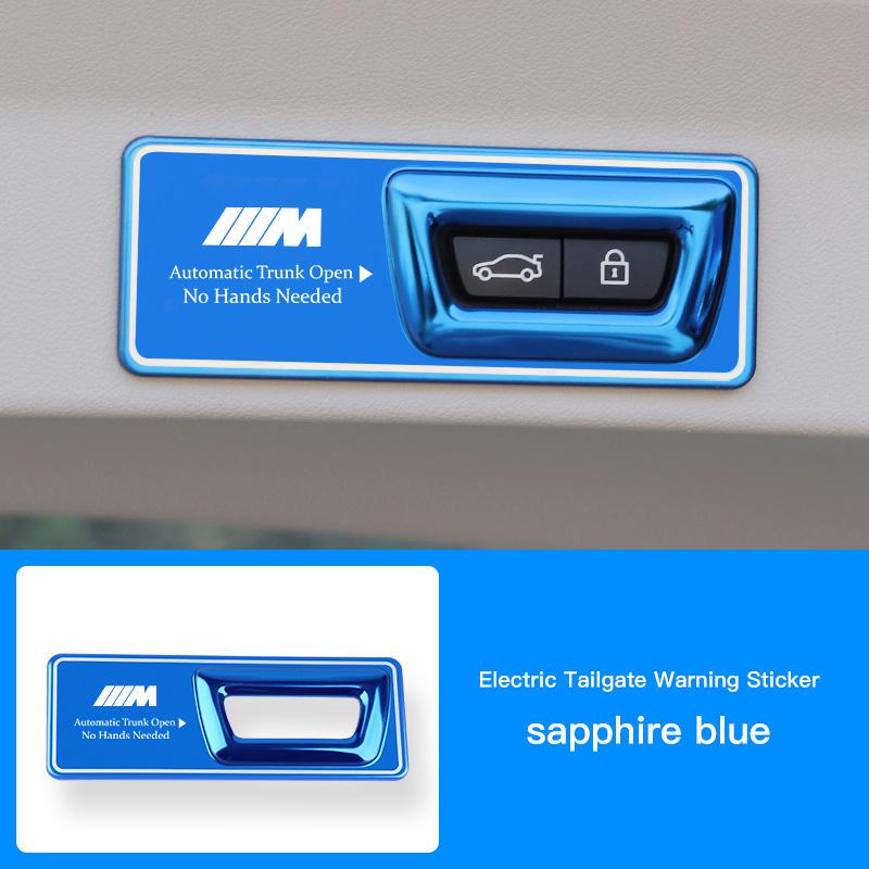 BBLB5 Car Trunk Tailgate Switch Cover Stainless Steel Sticker Auto Interior For BMW X1 X2 X3 X5 X4 X6 X7 G30 G20 G32 G11 G12 F40 F30