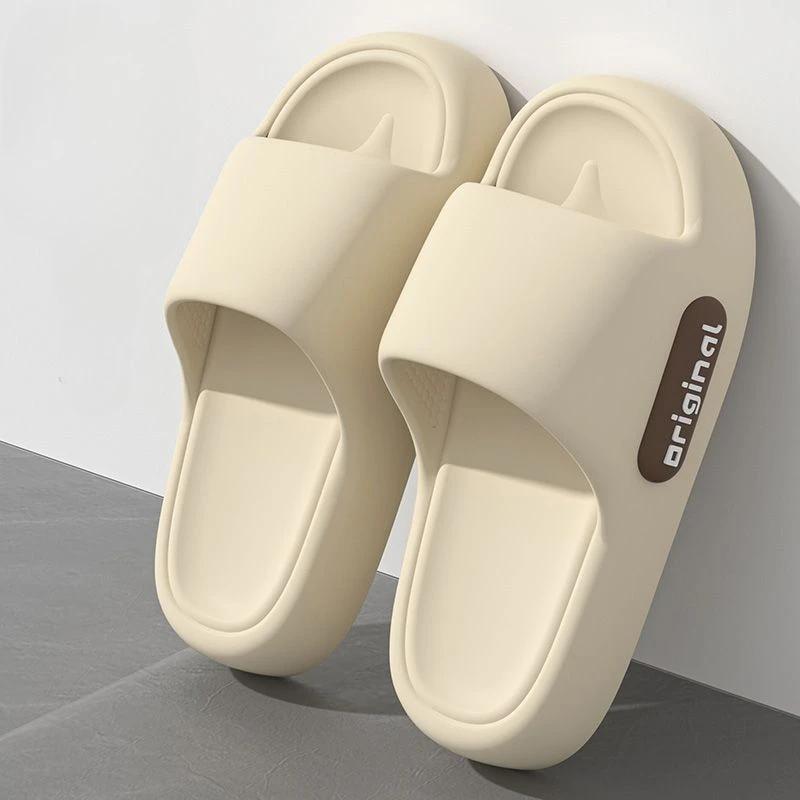 Summer Platform Cloud Slippers Women Comfy Solid Color Soft Sole Pillow Slides Woman Couple Non Slip Beach Flip Flops