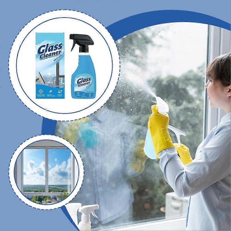 Professional Glass Cleaner Spray High Efficiency Streak Free Formula For Windows Mirrors Cars Tiles Multipurpose Fast Acting 237ml