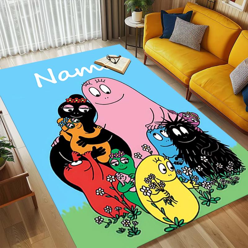 Custom Name Colorful Creatures Living Room Non-Slip Area Rug Soft Carpet for Bedroom Kids Playroom Sofa Office Home Decor Doormat
