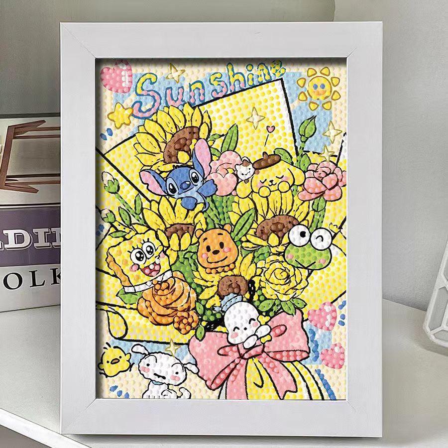 Kit de Peinture Diamant 5D Sanrio Encadré – Jouet Éducatif pour Enfants