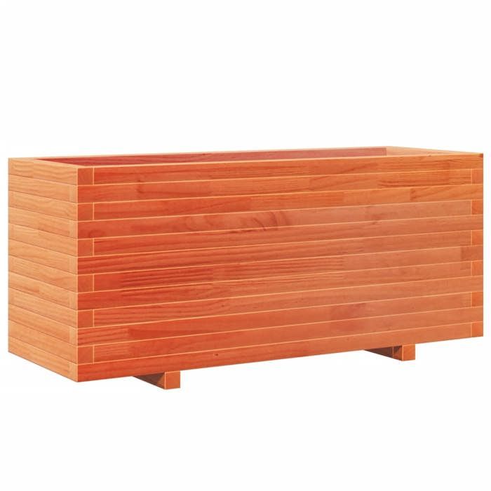 VidaXL Planter Wax Brown 110x40x49.5 Cm Solid Pine Wood, Outdoor Planter, Flower Box, Plant Box, 847380