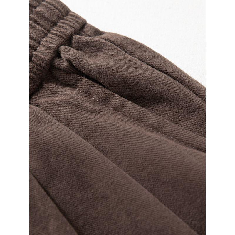 Heavy Weight Autumn and Winter Thick Minimalist Retro Casual Pants