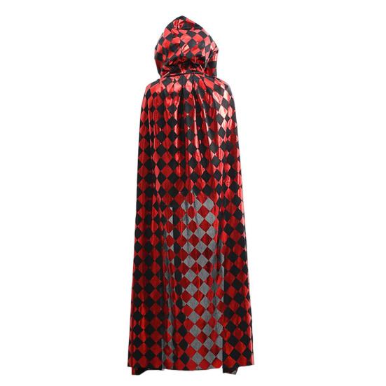 Halloween Cloak Long Hooded Cape with Blood Spider Web Print for Kids Adults Halloween Party Dress Up Accessory for Performance Cosplay Masquerade