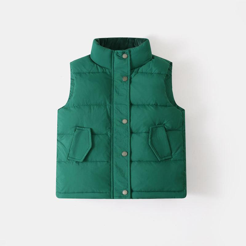 

Детский зимний пуховый жилет со стойкой - Утепленная верхняя одежда в корейском стиле для мальчиков 170 cm зелёный