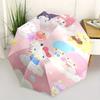 Hello Kitty,Sanrio Characters Automatic Folding Umbrella Simple 8 Rib Design, Bright Cartoon Pattern, Durable Iron Frame, Suitable For Trave