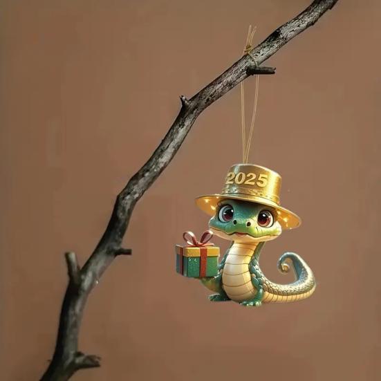 Acrylic Pendant Christmas Tree Hanging Decoration with Lanyard Easy To Hang Snake Shape Pendant New Year Ornament AVE