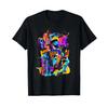 Vibrant Urban Graffiti Streetwear T Shirt Vintage Washed Casual Soft Breathable Slightly Streetwear Stretched Fashion Unisex
