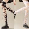 Damen Netz-Strümpfe mit Rissen, Netzstrumpfhosen, Sexy zerrissene Overknee-Socken für Party-Clubwear