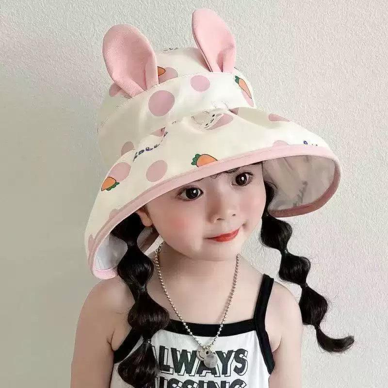 Kids  Summer Sun Hat: Large Brim, Open Top, Cute Design for Boys & Girls One Size