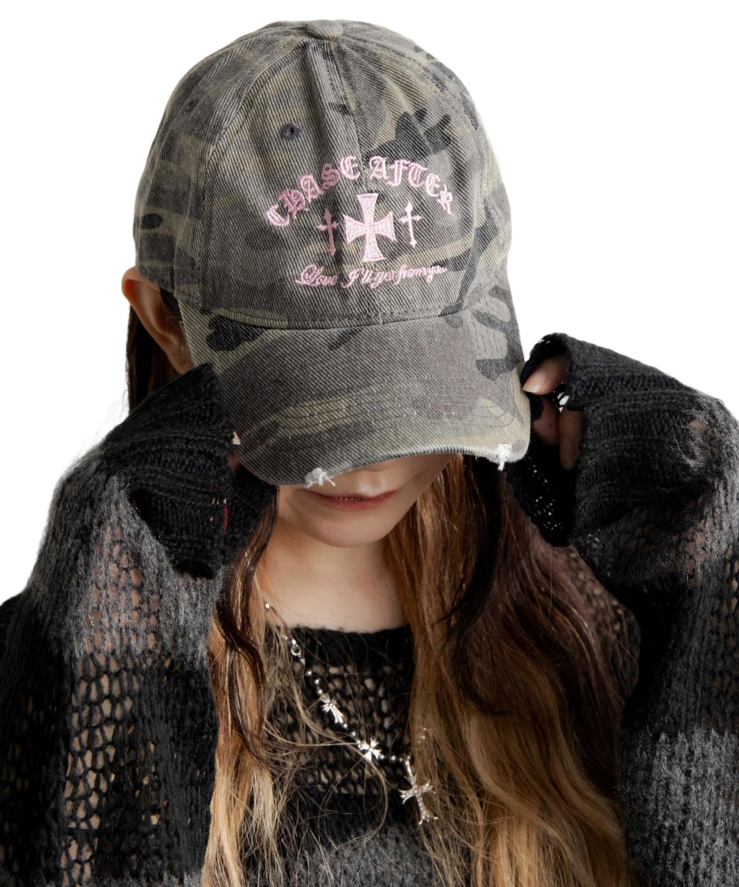 

WEGO Кепка женская камуфляжная с вышивкой крестом, размер F,