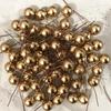 Set of 10 Gold & Silver Foam Red Berries - 100 Cherry Pearlescent Fruit Heads for Christmas Decoration.