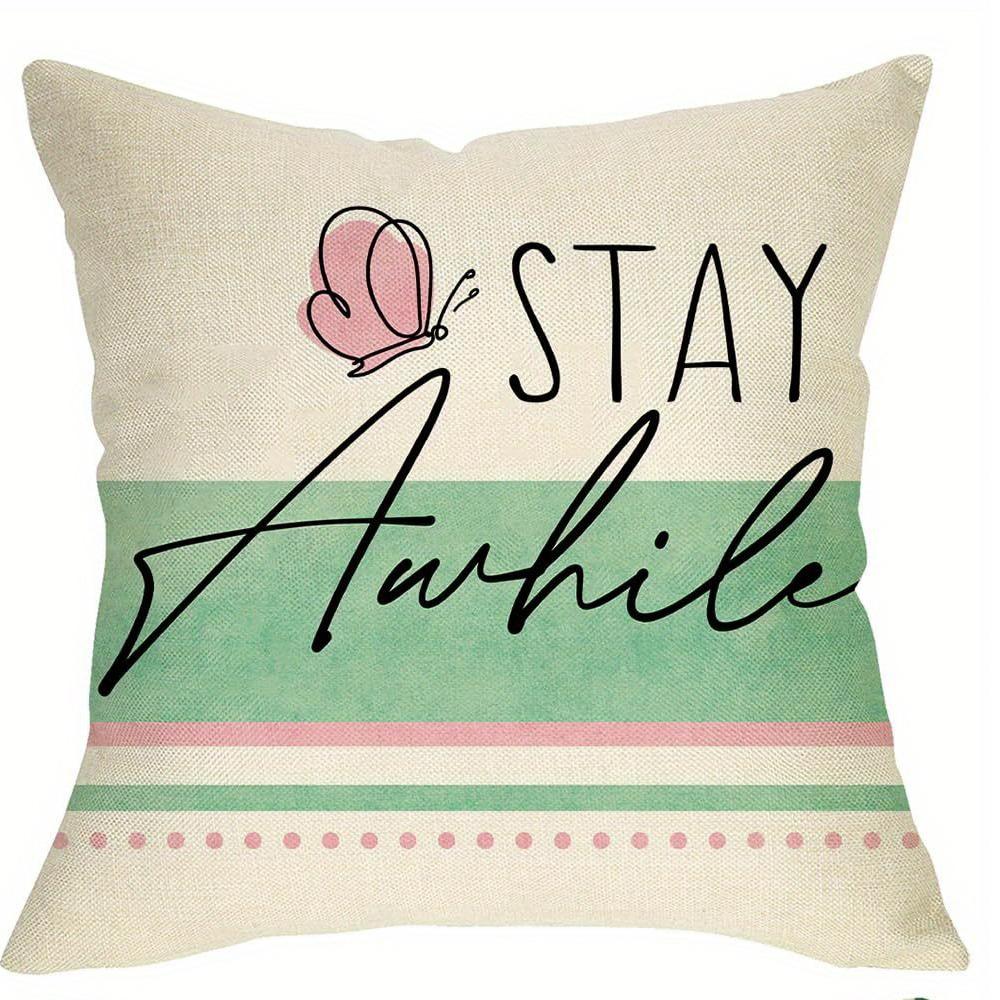 Idyllic Floral - Butterfly Pillow Covers with Uplifting QuotesLiving room sofa cushion cover, room decoration