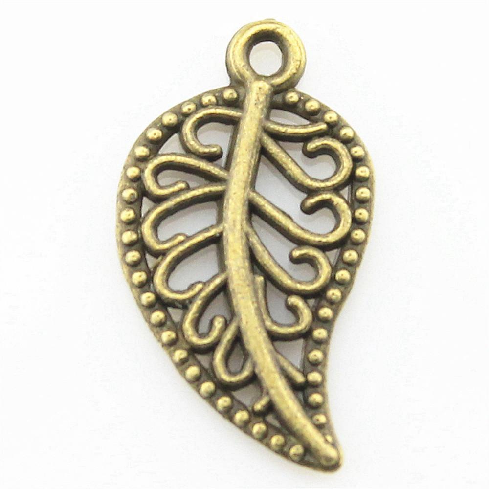 Filigree Leaf Charms Antique Alloy Pendants For Nature Inspired Jewelry
