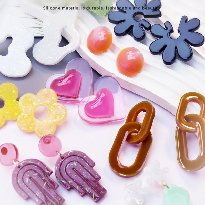 3D Irregular Silicone Molds Jewelry Casting Molds Epoxy Resin Pendant Mould for DIY Earrings, Jewelry, Keychain, Crafts