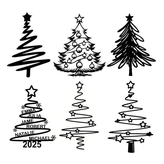 Metal Christmas Tree Wall Decoration Modern Minimalist Black Abstract Tree Wall Art Home Office Living Room Bedroom Wall Hanging Ornament