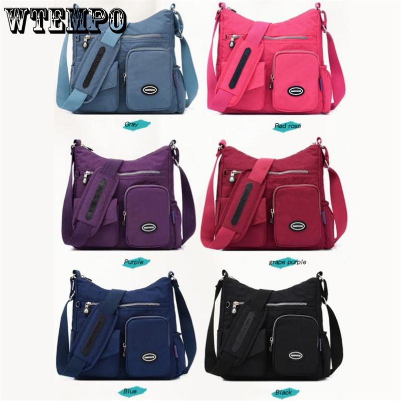 WTEMPO Ladies Casual Fashion Waterproof Nylon One-shoulder Travel Messenger Bag
