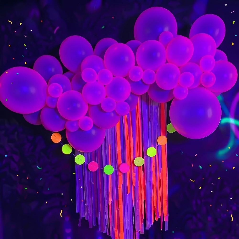 100Pcs Decorative Fluorescent Balloons 10/12in UV Balloons Luminous Balloons Graduations
