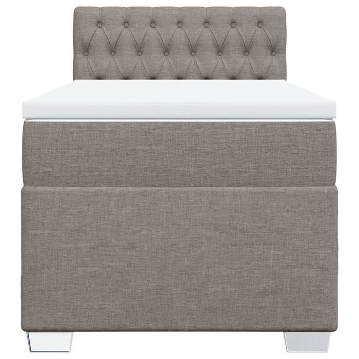 Maison Exclusive - Sommier à lattes de lit avec matelas Taupe 90x190 cm Tissu
