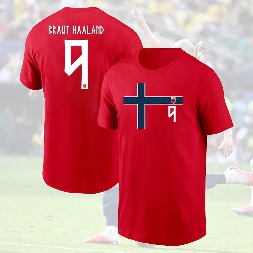 Haaland 9 Koszulka Norwegia 2026 Drużyna Piłkarska Nazwa Zawodnika Numer Koszulka 2026 Lato Unisex Unisex Bawełna Y2K Koszulka Streetwear