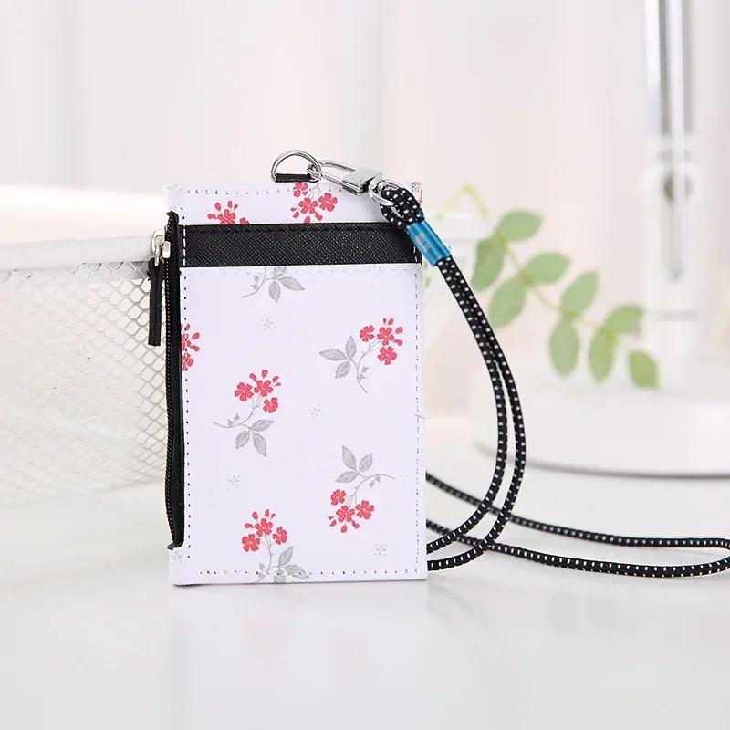 Card Holder Neck Strap with Lanyard Badge Holder Work ID Card Bus ID Holders Office Card Holder Women Wallet Bag Case
