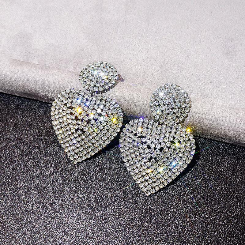 2025 Diamond Geometric Flower Tassel Earrings – Korean Cold Style, Light Luxury for Women