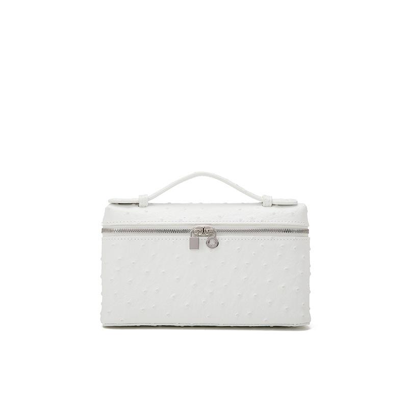 2025 Summer New Fashion Cowhide Handbag, Niche Design, High-End Single-Shoulder Small Square Bag, Crossbody Box Bag белый